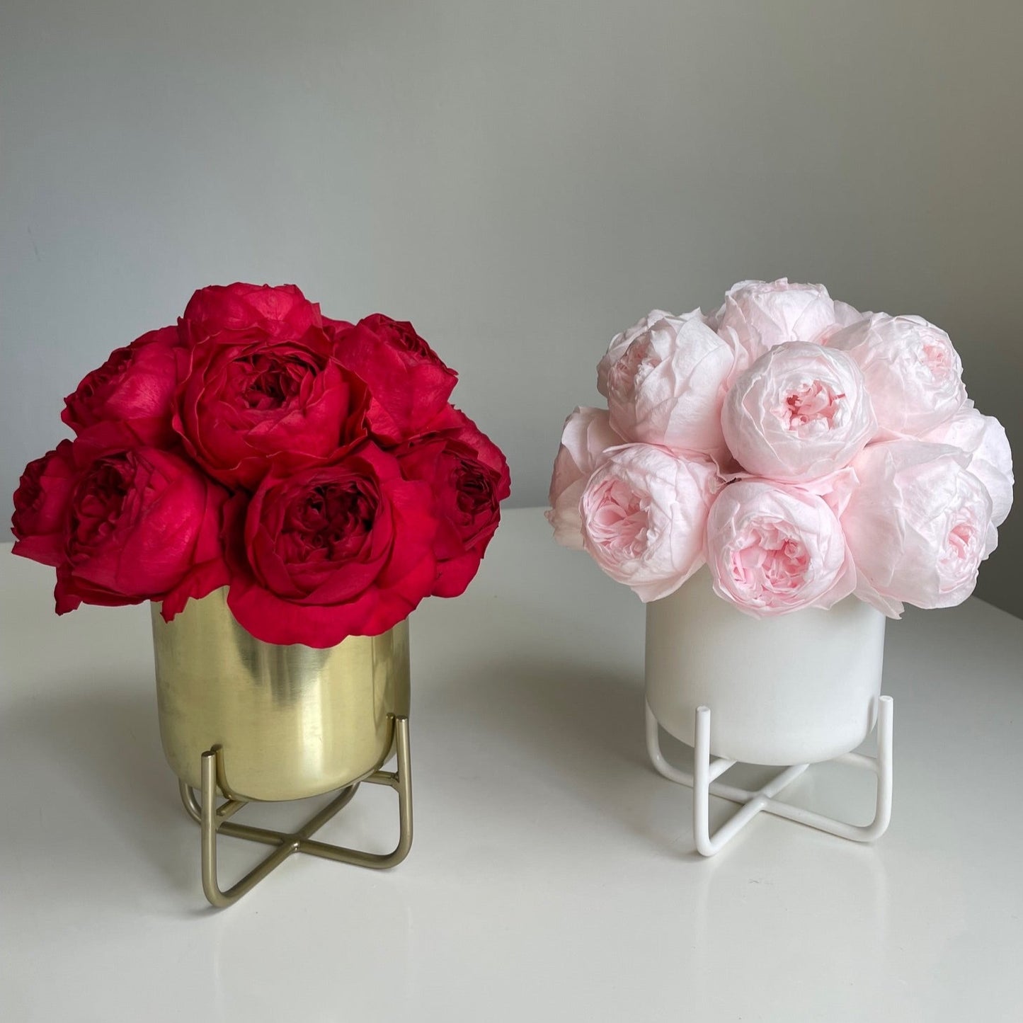 Stainless Steel Pot Everlasting Peonies
