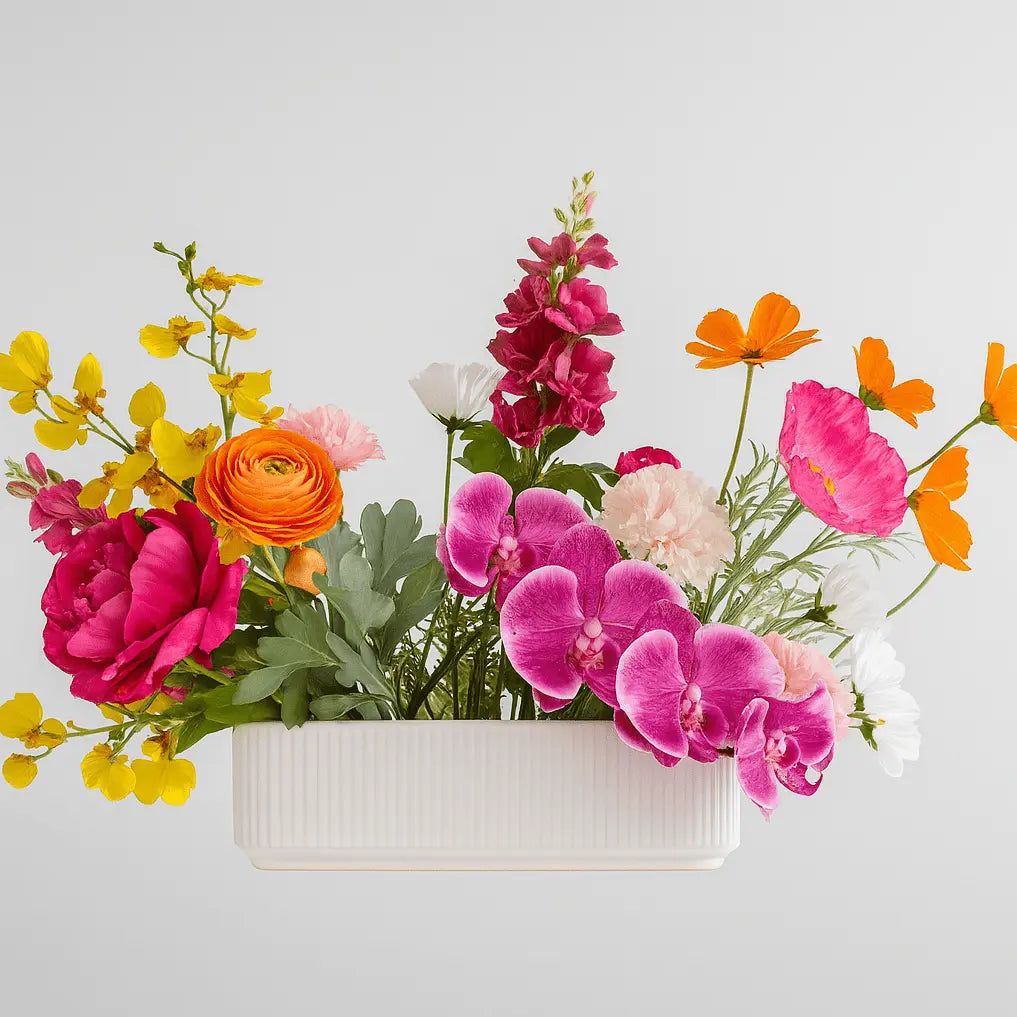 ARTIFICIAL BLOOMS: A Bright Floral Centrepiece - Fleur Du Luxe