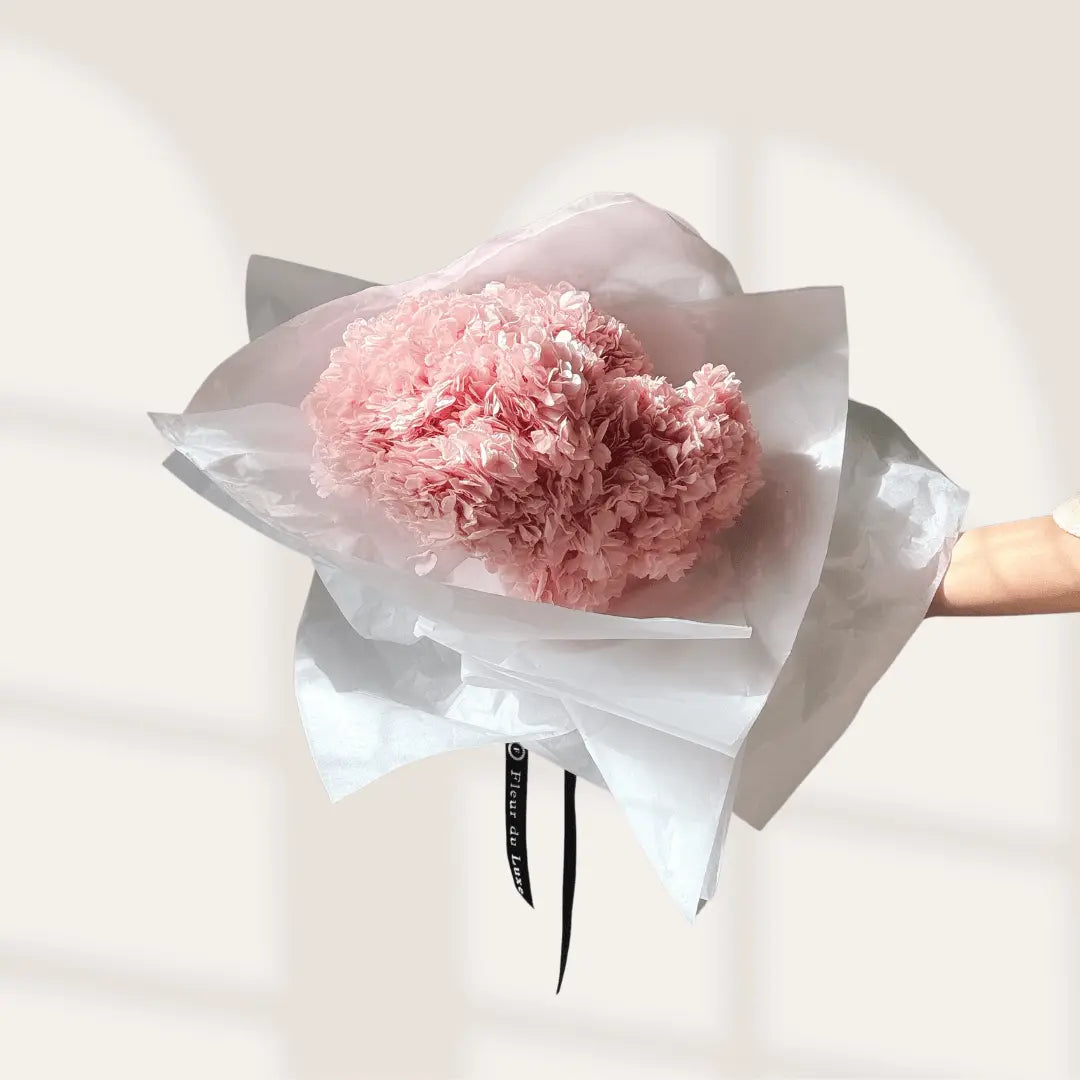 DRIED FLOWERS: PINK BIG LEAF HYDRANGEA BOUQUET - Fleur Du Luxe