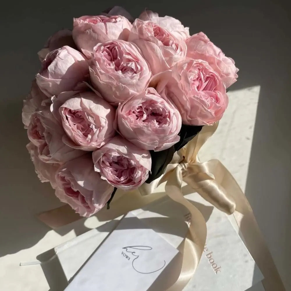 Everlasting Wedding Bouquet : Pale Pink Peonies - Fleur Du Luxe