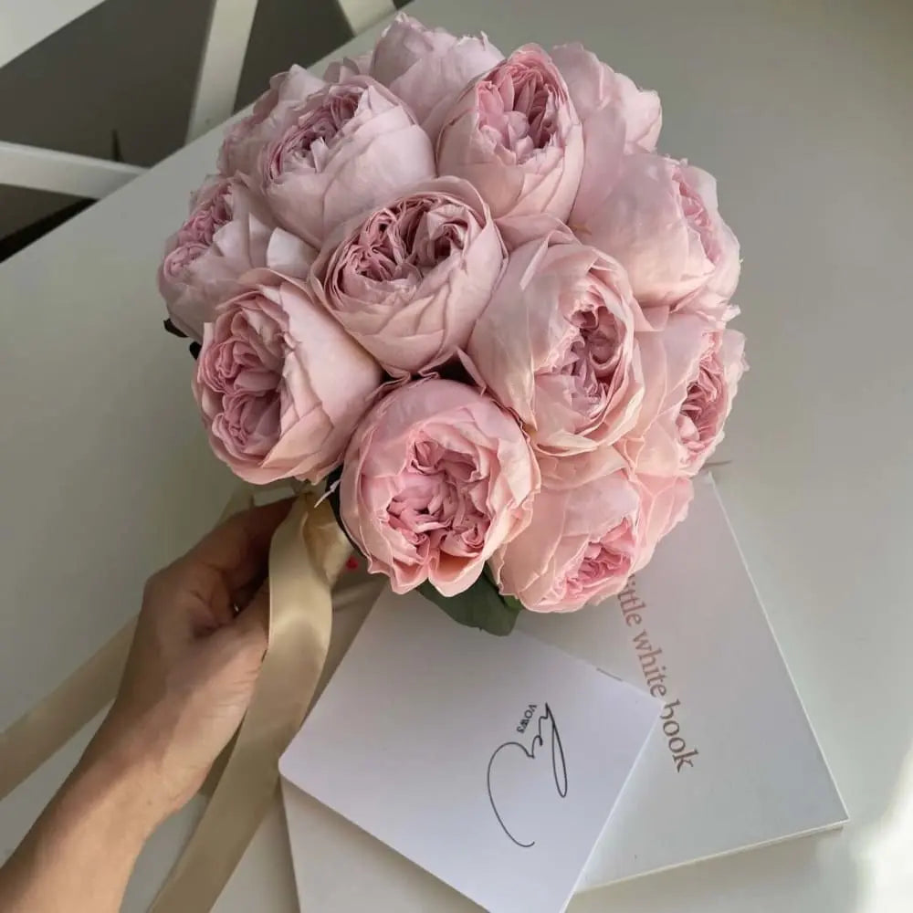 Everlasting Wedding Bouquet : Pale Pink Peonies - Fleur Du Luxe