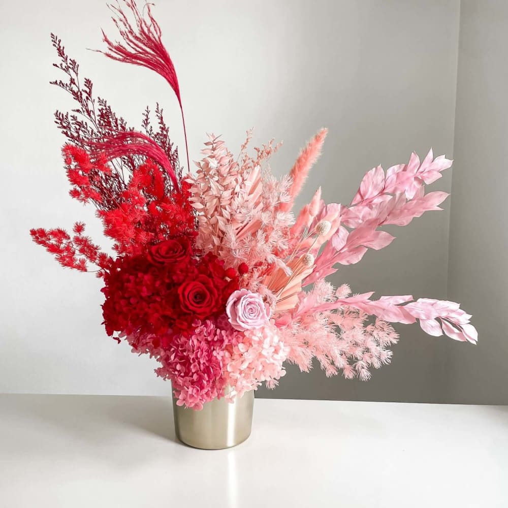 Gold Pot Ombre Dried Roses – Brand - Flowers