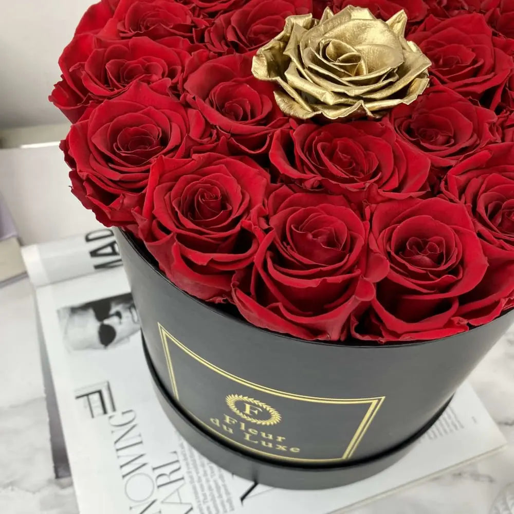 GOLD ROSES : Center Special Round Box - Fleur Du Luxe