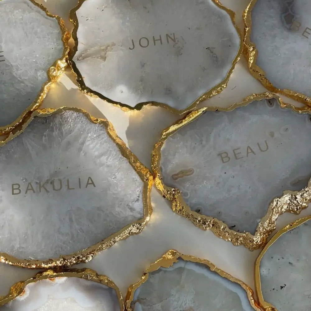 HOME: Personalised Quartz Coaster - Fleur Du Luxe