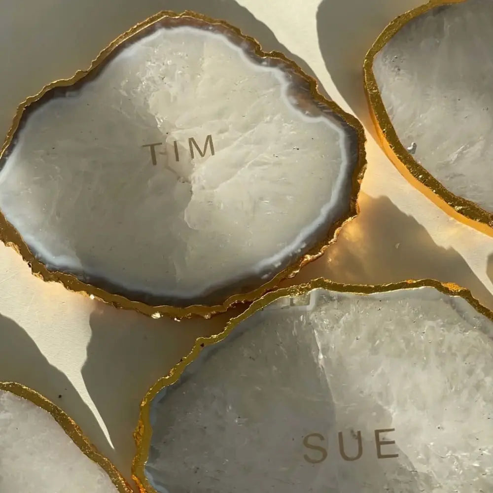 HOME: Personalised Quartz Coaster - Fleur Du Luxe