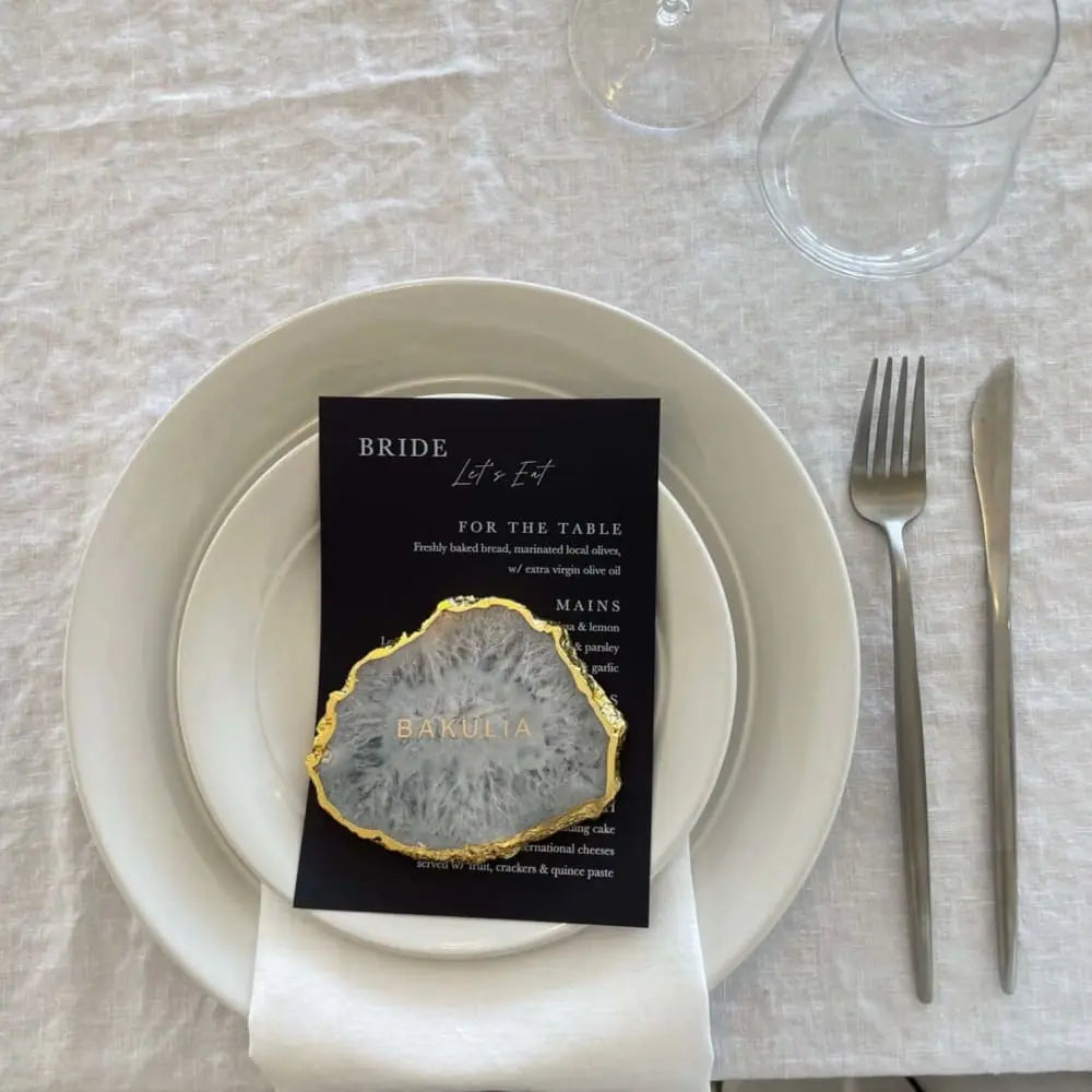 HOME: Personalised Quartz Coaster - Fleur Du Luxe