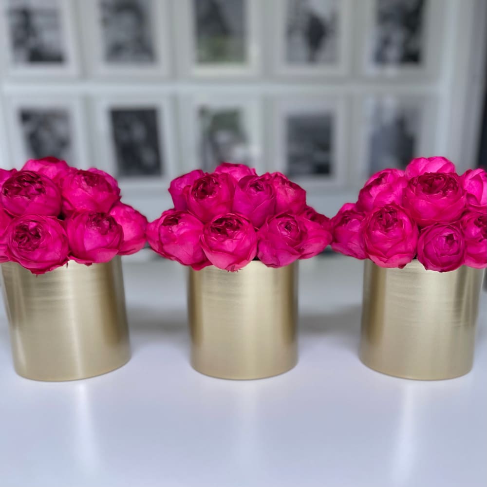 MINI STAINLESS STEEL POT: Everlasting Red Roses - Flowers