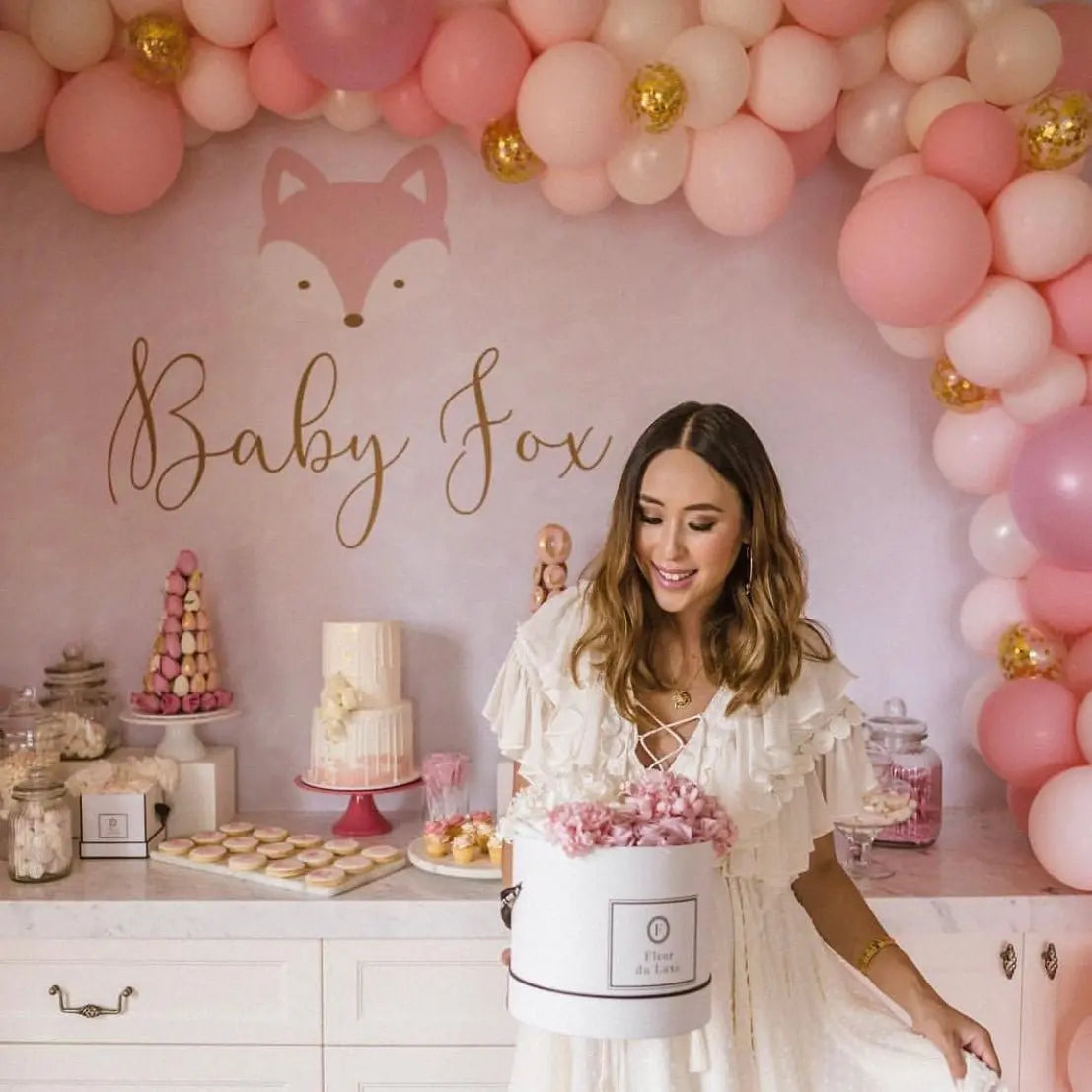 ROUND BOX : Mixed Hydrangea Baby Pink - Fleur Du Luxe