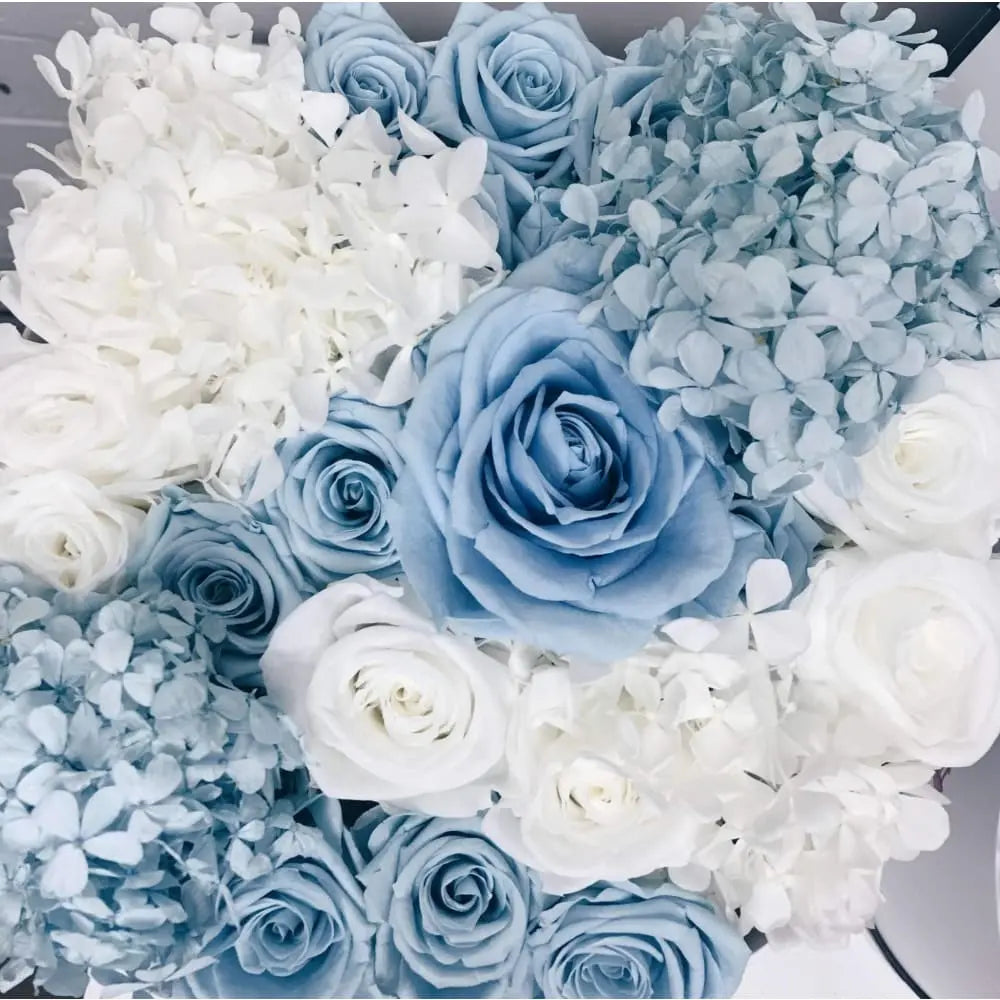 ROUND BOX : Mixed Hydrangea Baby Pink - Fleur Du Luxe