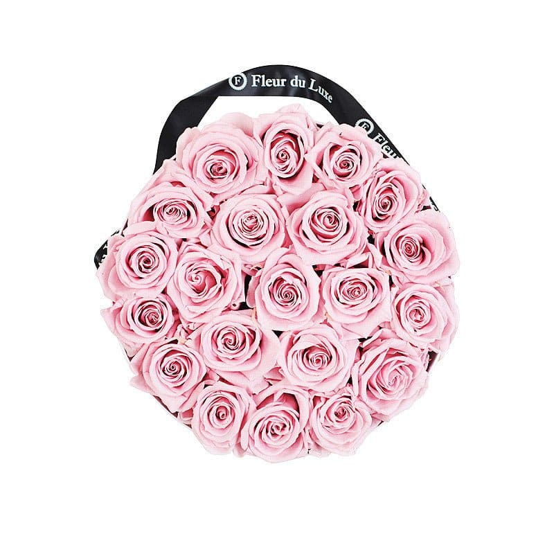 ROUND BOX: Signature Roses Soft Pink - Soft Pink / Black -
