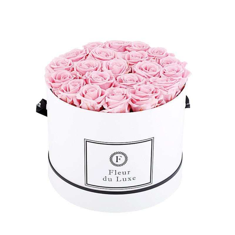 ROUND BOX: Signature Roses Soft Pink - Soft Pink / White -