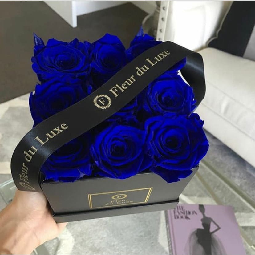 SQUARE BOX: Black Roses - Lasting Years! - Fleur Du Luxe