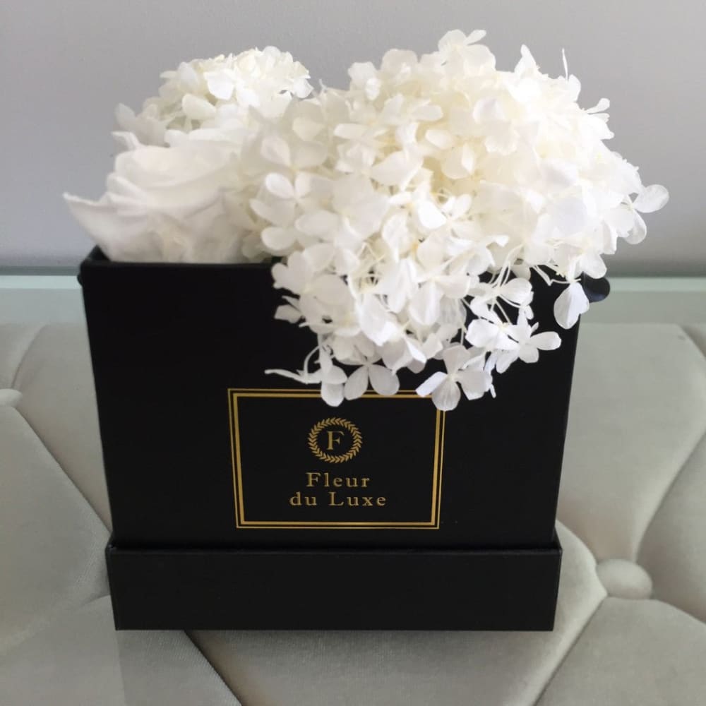 SQUARE BOX: Hydrangea Mix Baby Pink - Flowers
