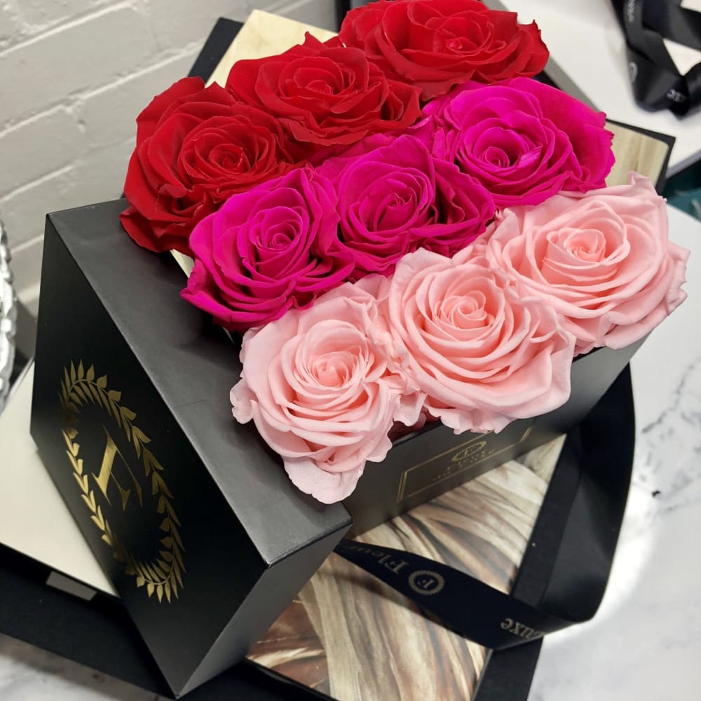 SQUARE BOX: Ombre Blue Hues - Flowers
