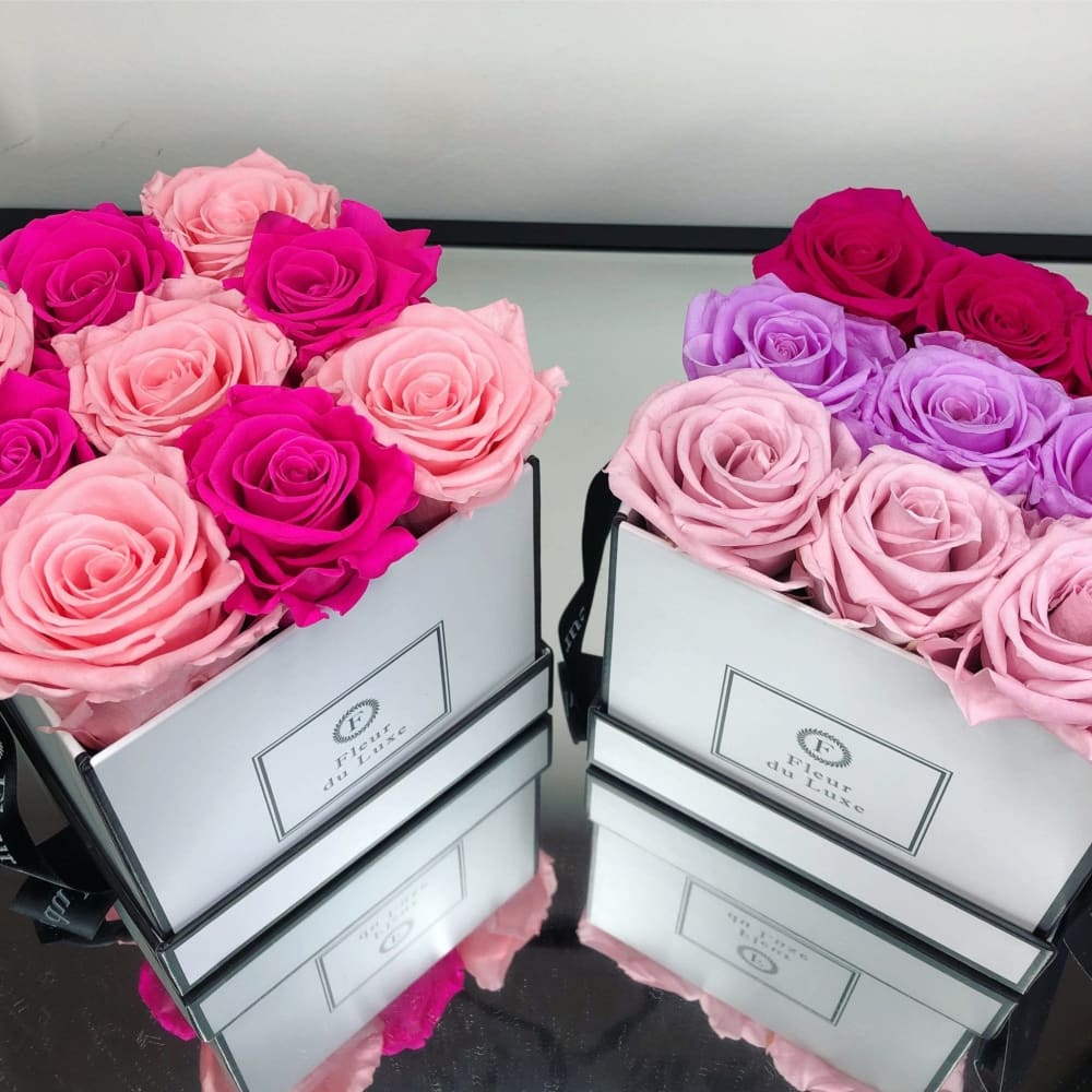 SQUARE BOX: Ombre Blue Hues - Flowers