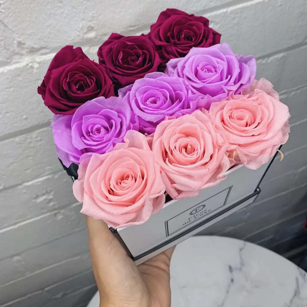 SQUARE BOX: Ombre Pink Hues - Fleur Du Luxe
