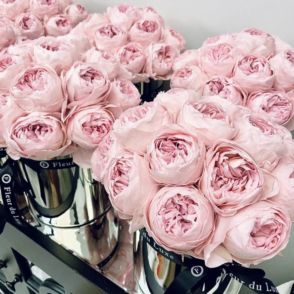 STAINLESS STEEL POT: Pale Pink Peonies - Fleur Du Luxe