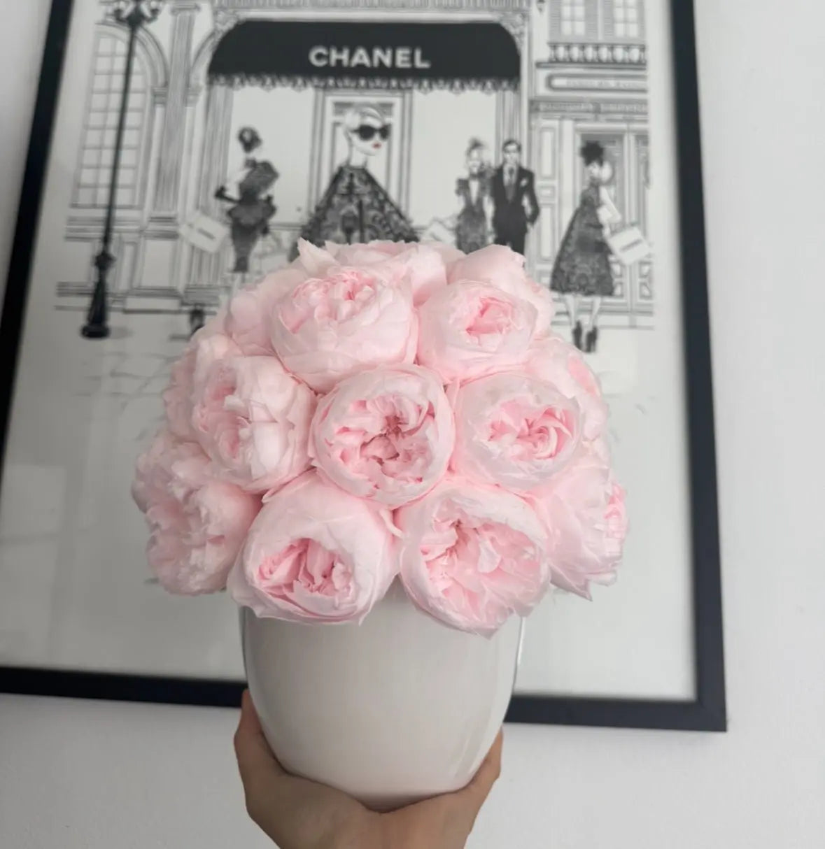 STAINLESS STEEL POT: Pale Pink Peonies - Fleur Du Luxe