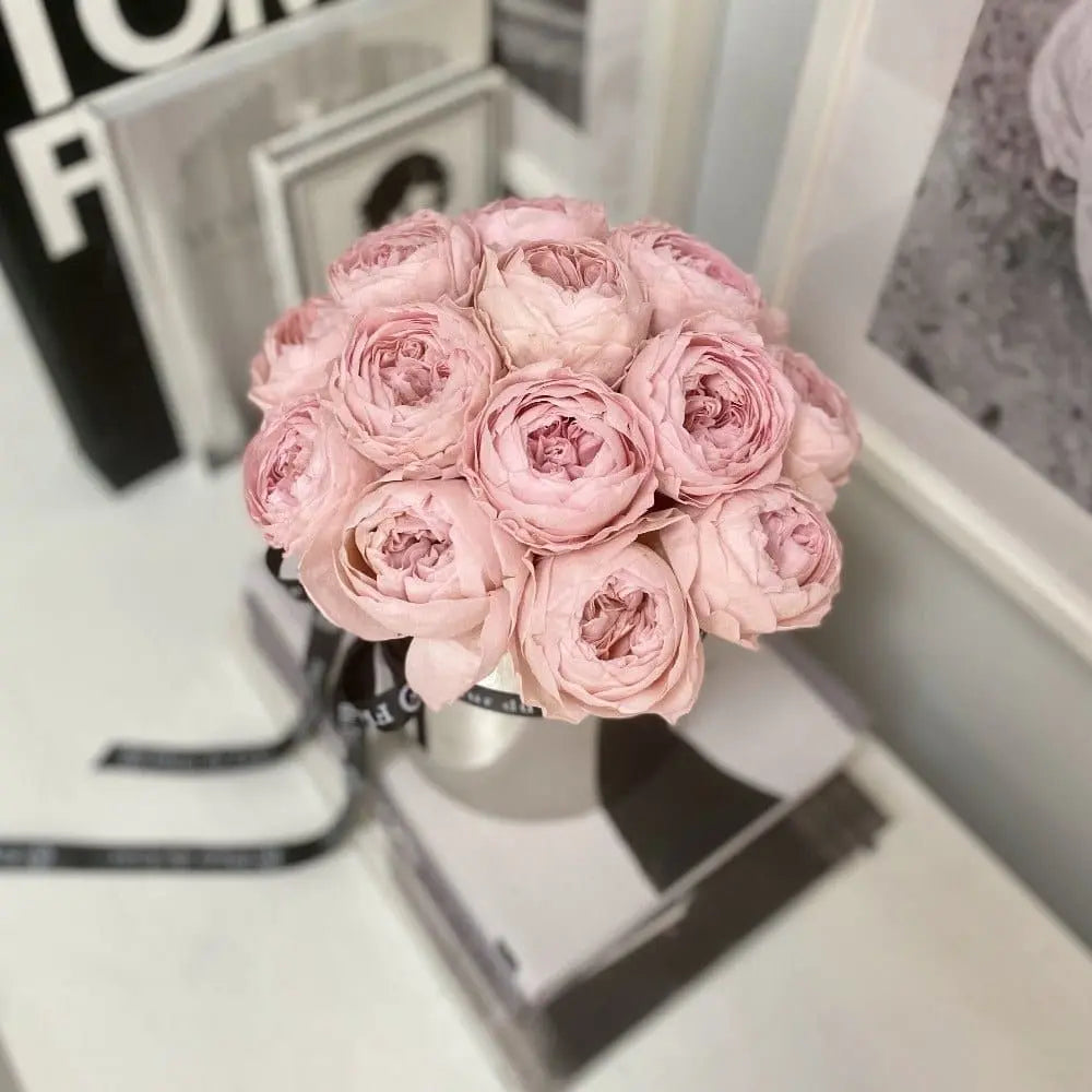 STAINLESS STEEL POT: Pale Pink Peonies - Fleur Du Luxe