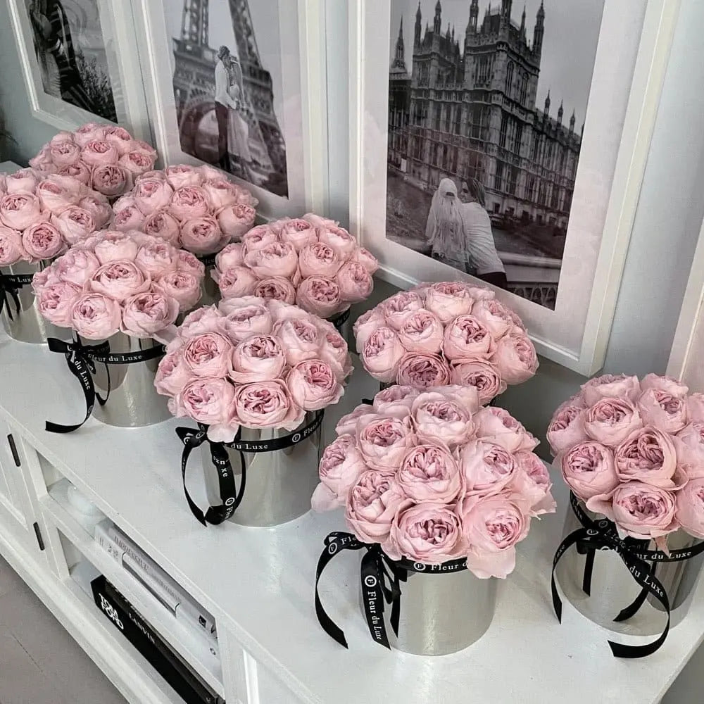 STAINLESS STEEL POT: Pale Pink Peonies - Fleur Du Luxe