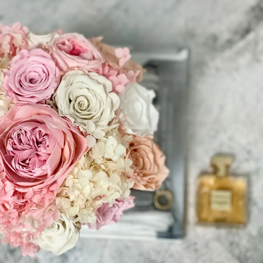 Summer Garden Square Box Hydrangea Rose - Fleur Du Luxe