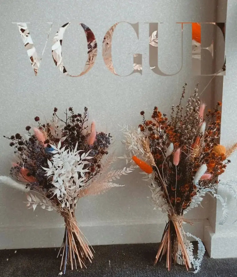 DRIED FLOWERS: Small Bouquet Red Hues - Fleur Du Luxe