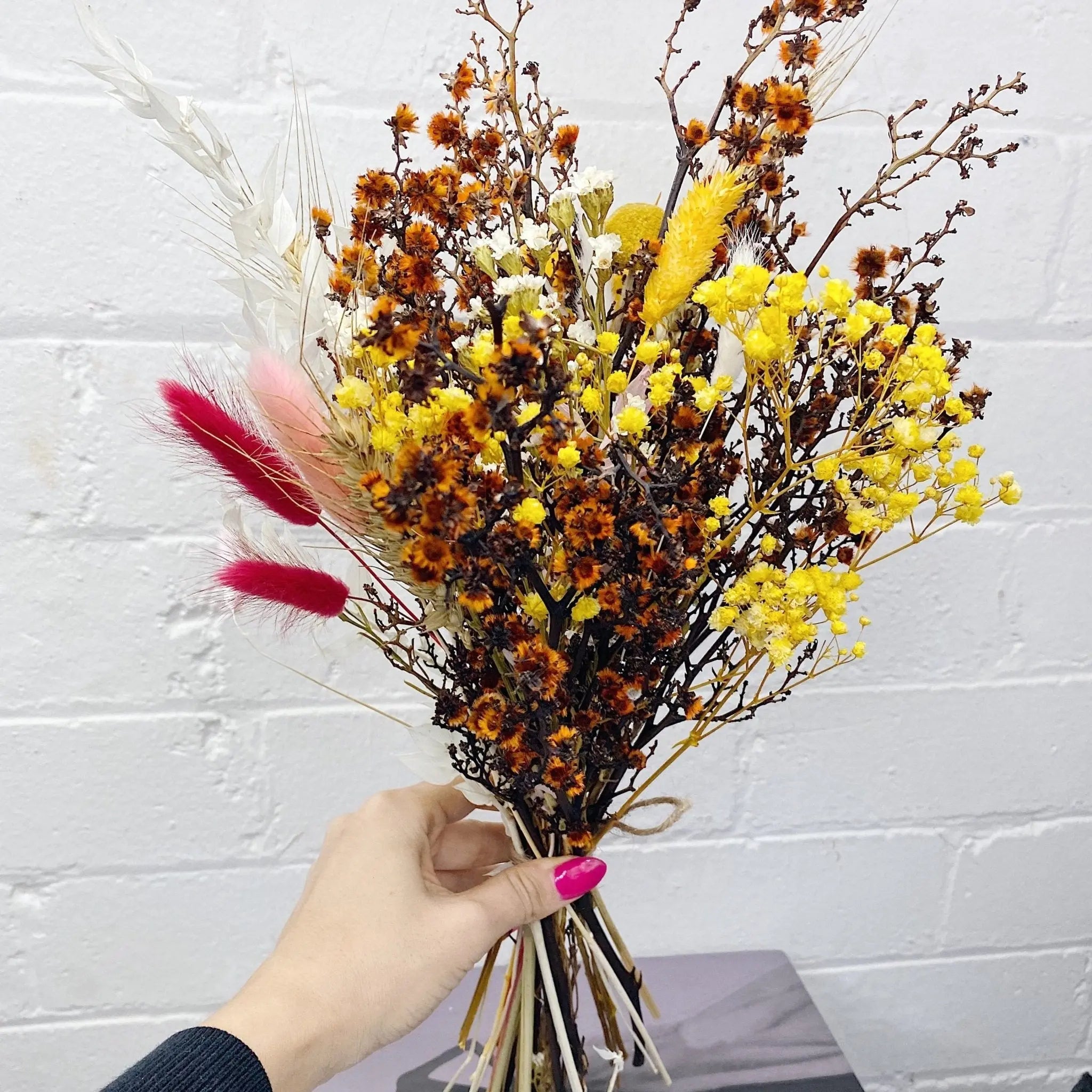 DRIED FLOWERS: Small Bouquet Red Hues - Fleur Du Luxe