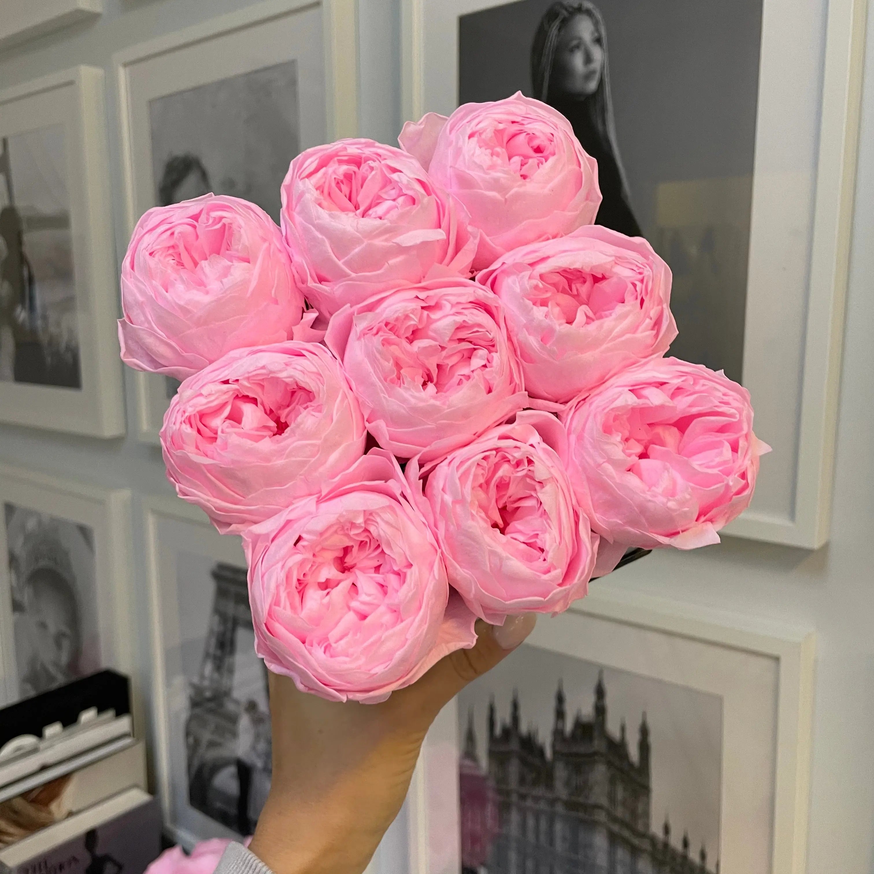 SQUARE BOX : Pink Peonies Fleur Du Luxe