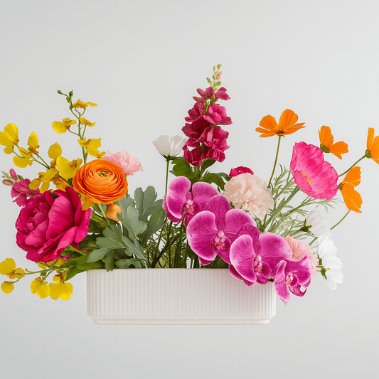 ARTIFICIAL BLOOMS: A Bright Floral Centrepiece - Fleur Du Luxe