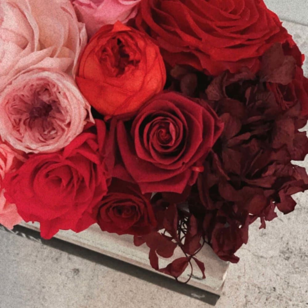 CEMENT POT: Everlasting Ombré Arrangement - Fleur Du Luxe