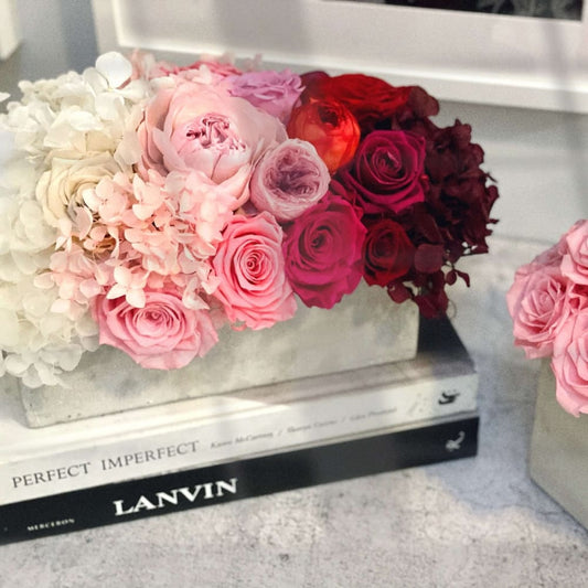 CEMENT POT: Everlasting Ombré Arrangement - Fleur Du Luxe