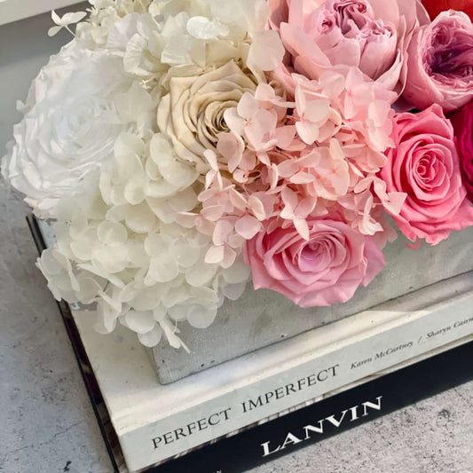CEMENT POT: Everlasting Ombré Arrangement - Fleur Du Luxe
