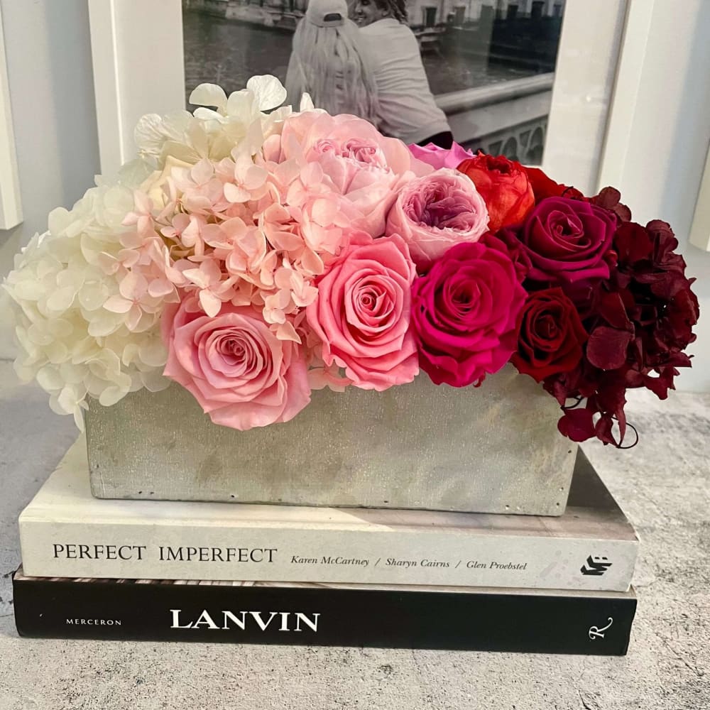 CEMENT POT: Everlasting Ombré Arrangement - Fleur Du Luxe