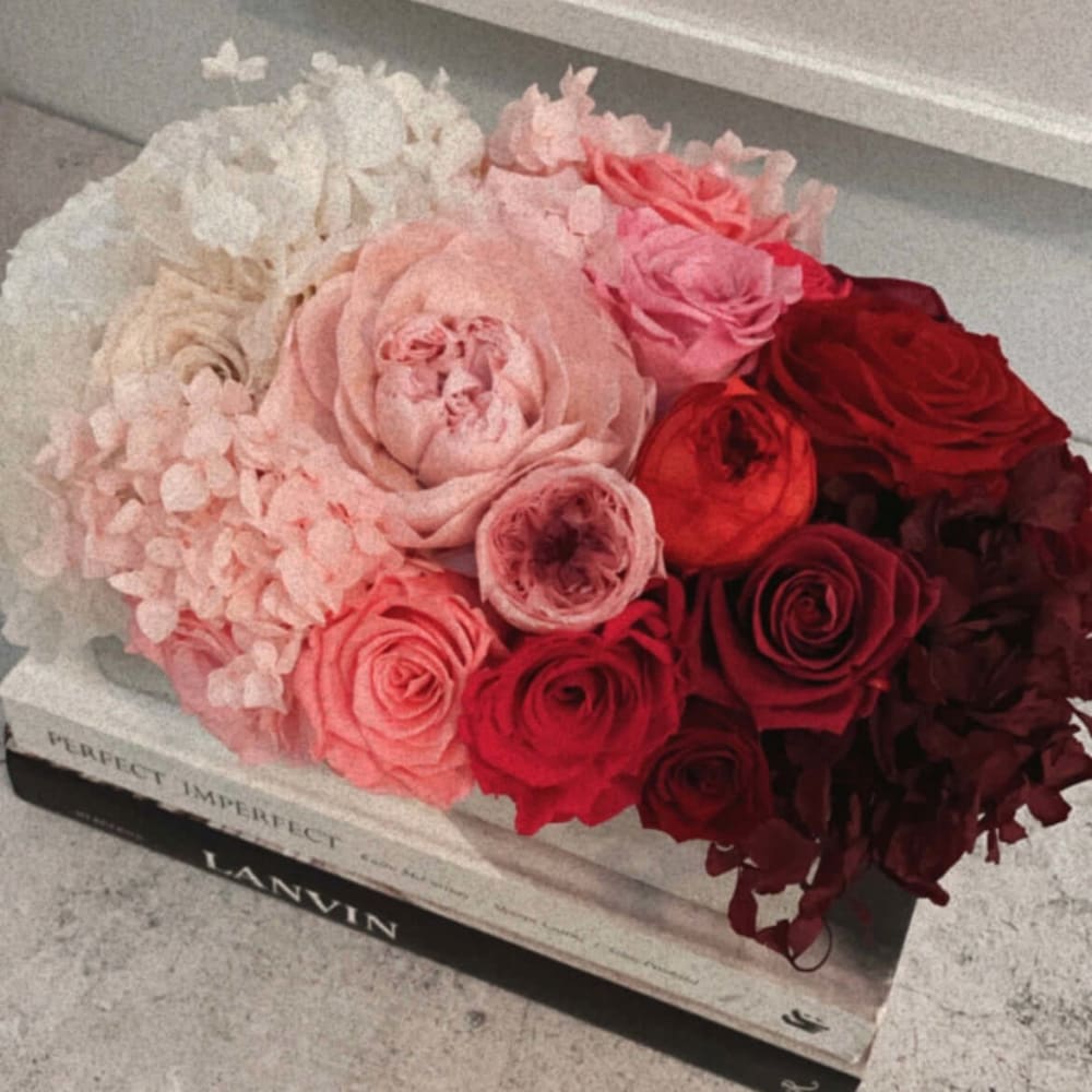 CEMENT POT: Everlasting Ombré Arrangement - Fleur Du Luxe