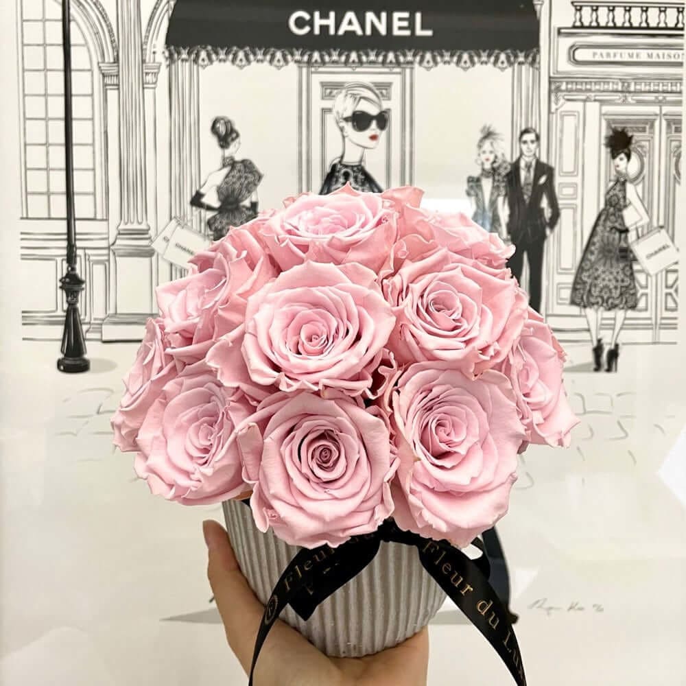 CEMENT POT: Everlasting Roses - Fleur Du Luxe