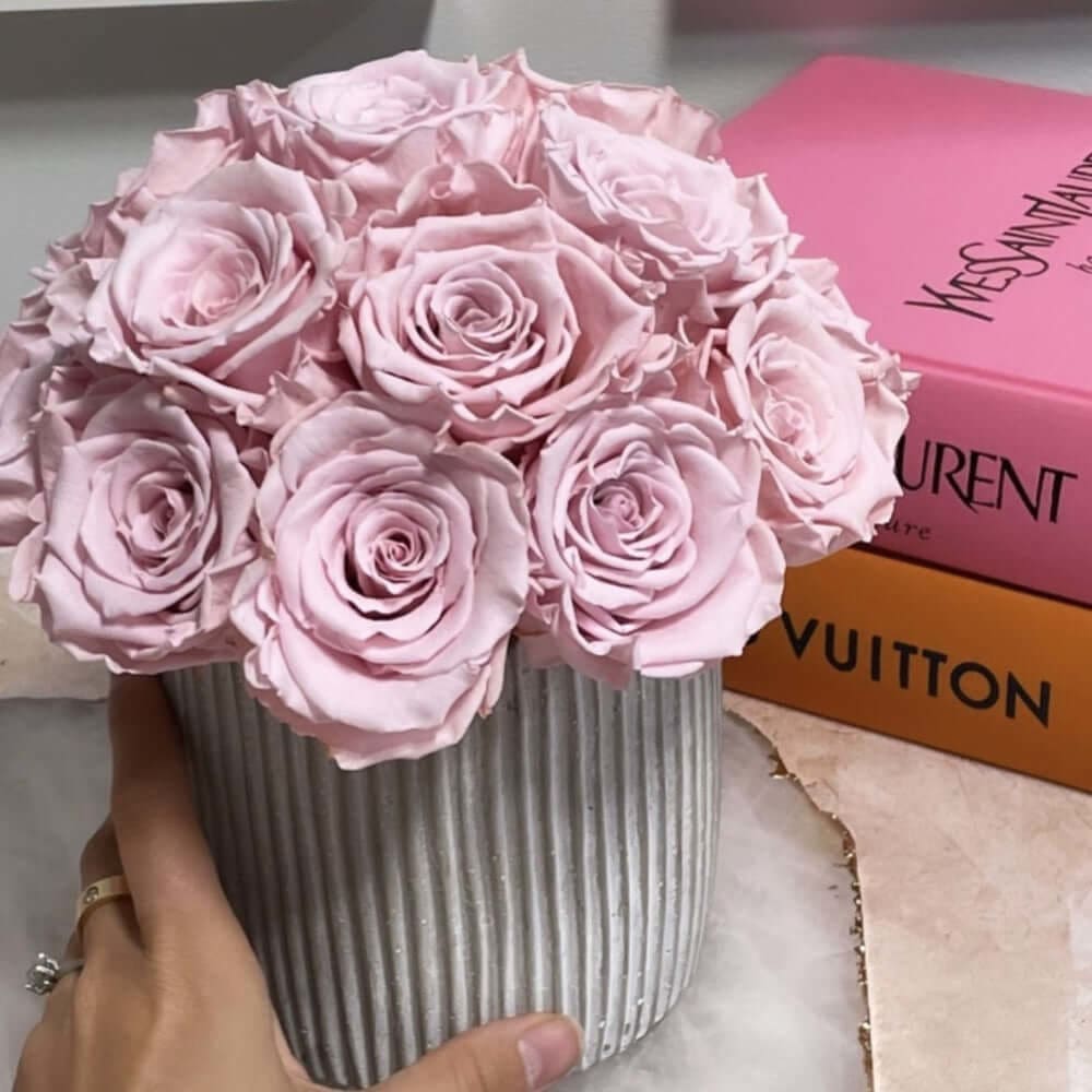 CEMENT POT: Everlasting Roses - Fleur Du Luxe