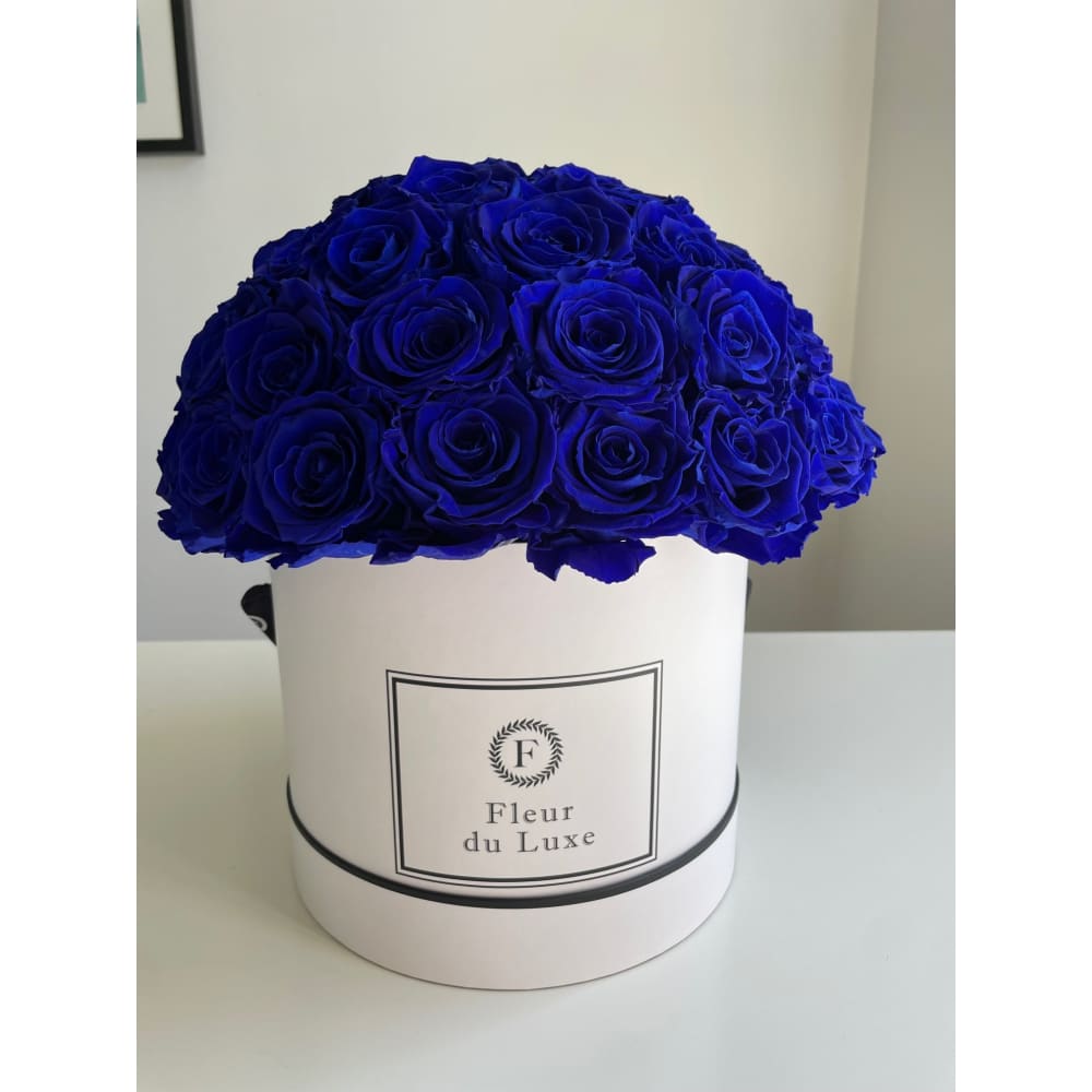Everlasting Blue Roses in Dome - Flowers