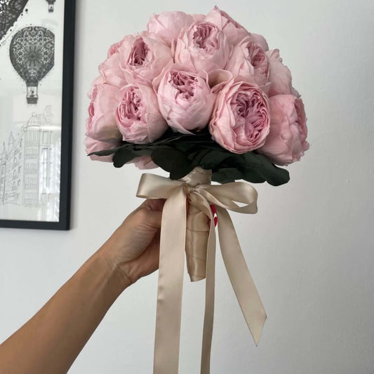 Everlasting Wedding Bouquet : Pale Pink Peonies - Fleur Du Luxe