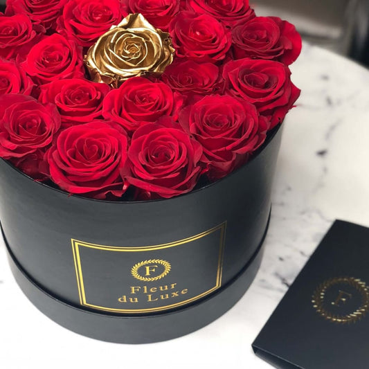 GOLD ROSES : Center Special Round Box - Fleur Du Luxe