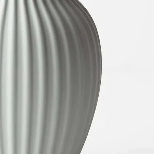 HOME: Satin Grey Tall Ribbed Pot - Homewares