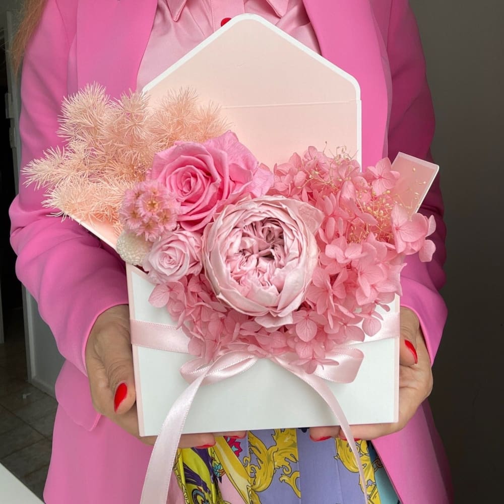 PINK FLOWER ENVELOPE: Everlasting Peony Mix - Fleur Du Luxe