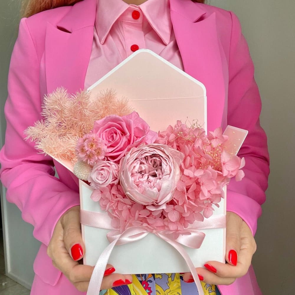 PINK FLOWER ENVELOPE: Everlasting Peony Mix - Fleur Du Luxe