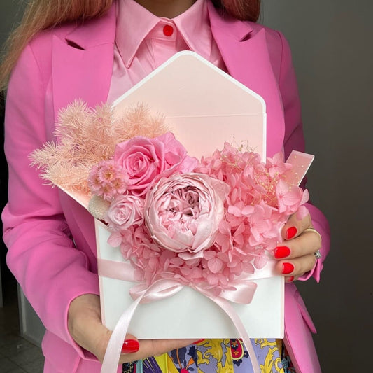 PINK FLOWER ENVELOPE: Everlasting Peony Mix - Fleur Du Luxe