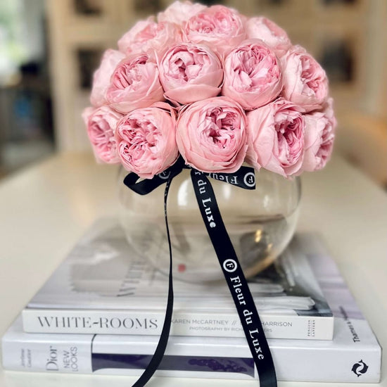 Preserved Peonies: Year-Long Beauty in Fish Bowl - Pink -