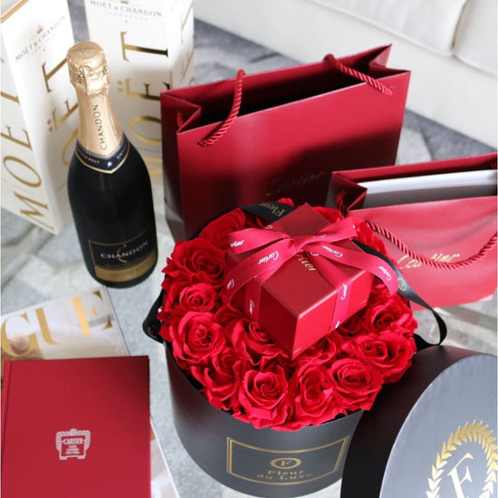 ROUND BOX : Signature Roses Soft Pink - Fleur Du Luxe