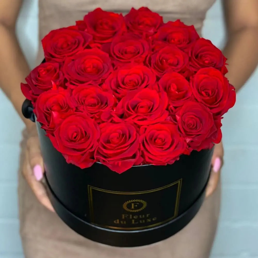 ROUND BOX : Signature Roses White - Fleur Du Luxe