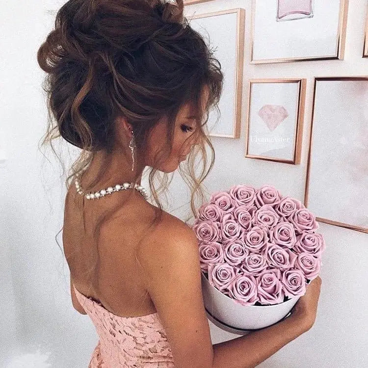 ROUND BOX : Signature Roses White - Fleur Du Luxe