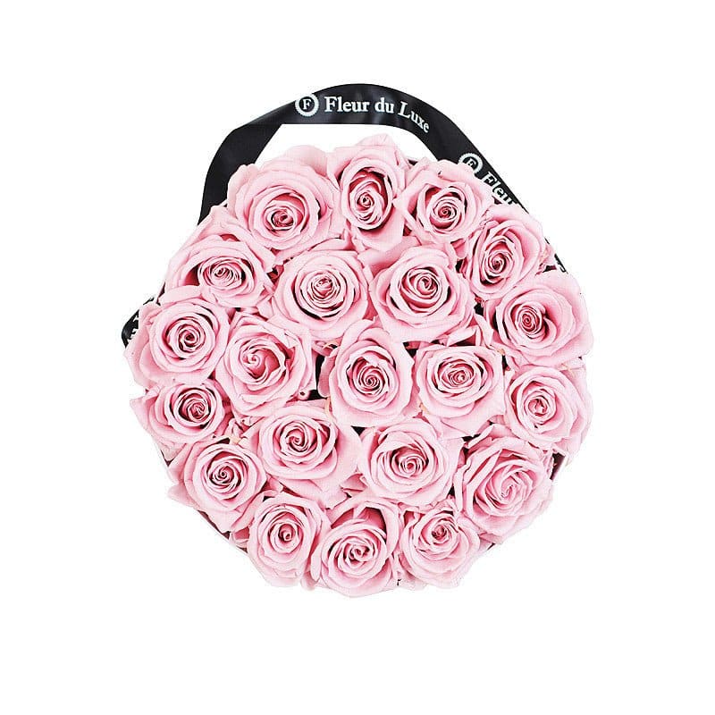 ROUND BOX: Signature Roses White - Soft Pink / Black -