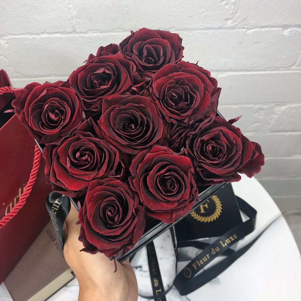 SQUARE BOX: Everlasting White Rose Collection - Fleur Du Luxe
