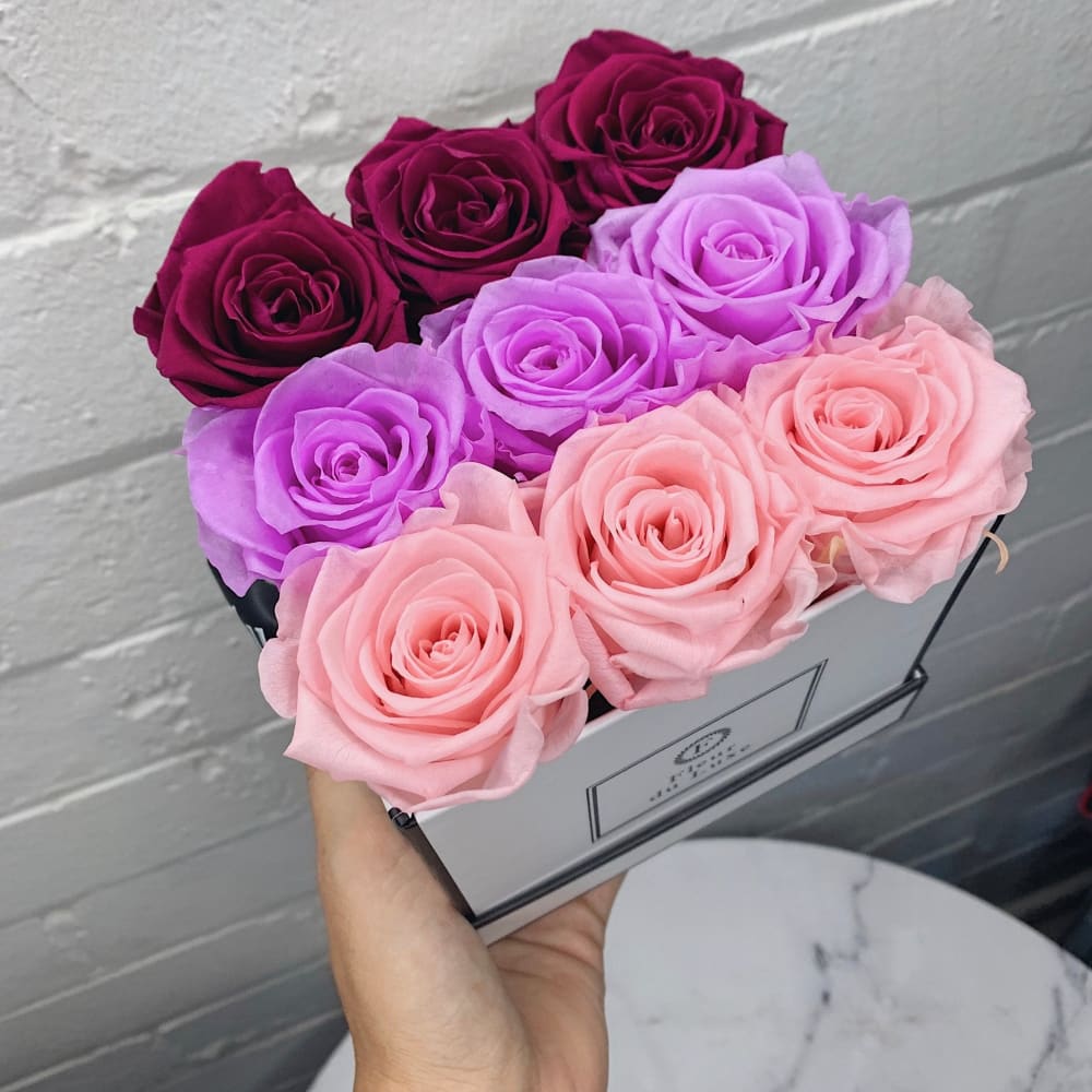 SQUARE BOX: Ombre Pink Hues - Fleur Du Luxe